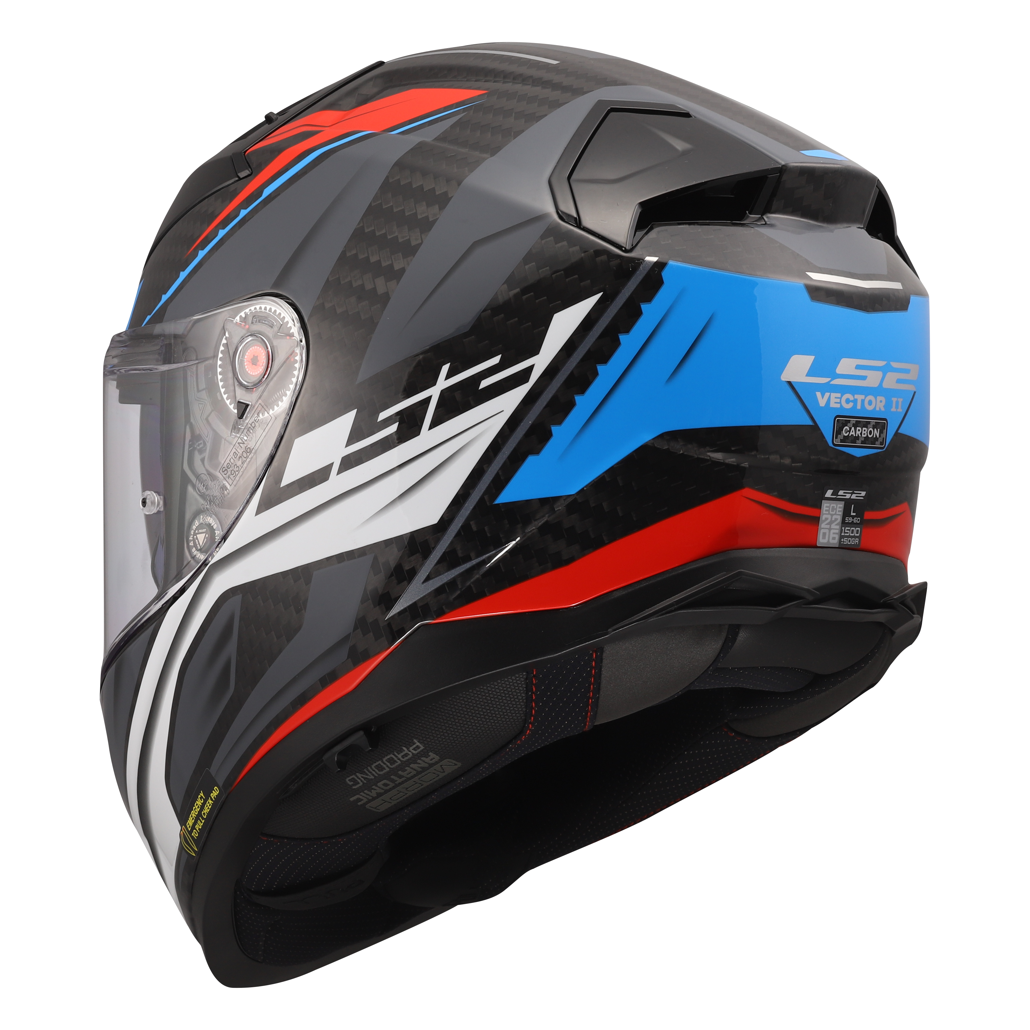 LS2 FF811 VECTOR II C SAVAGE WHITE BLUE RED 168115426 (5)